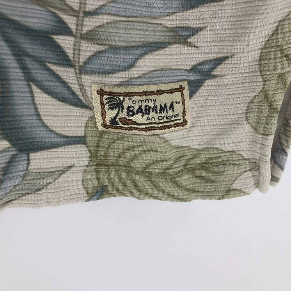 Tommy Bahama Silk Blend Polo Shirt Floral Tropical Print Resort Wear XL